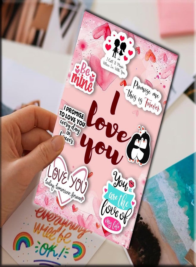 PICKKART Romantic Love Card, Pink Watercolour Design, Greeting Card (I Love You) - Image 1